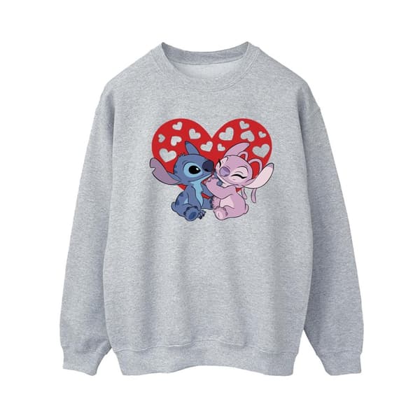 Disney Womens/Ladies Lilo & Stitch Hearts Sweatshirt