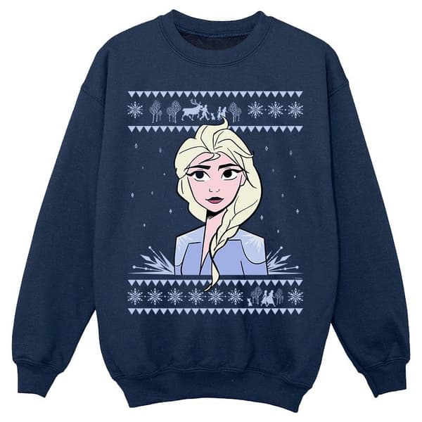 Disney Girls Frozen 2 Elsa Christmas Sweatshirt