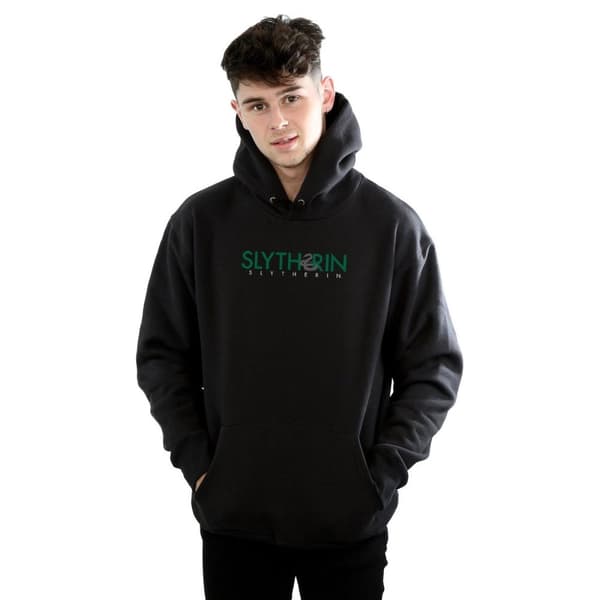 Harry Potter Mens Slytherin Text Hoodie