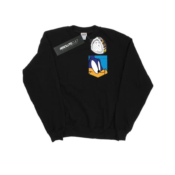 Looney Tunes Mens Road Runner Face Faux Pocket Sweatshirt
