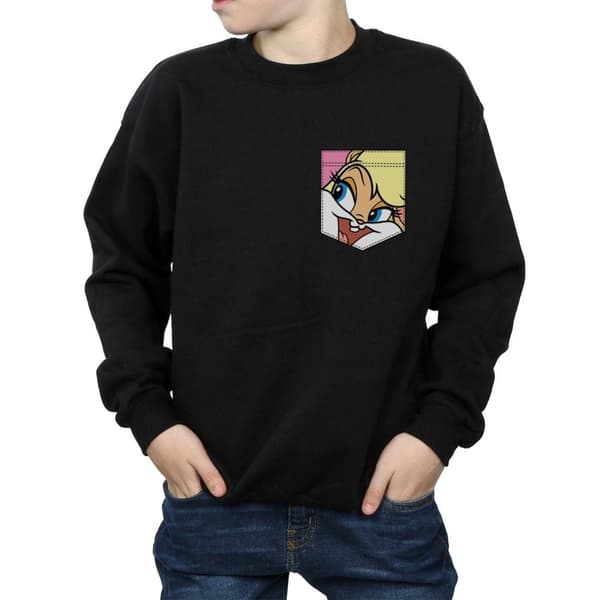 Looney Tunes Boys Lola Bunny Face Faux Pocket Sweatshirt