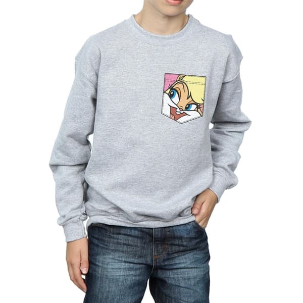 Looney Tunes Boys Lola Bunny Face Faux Pocket Sweatshirt