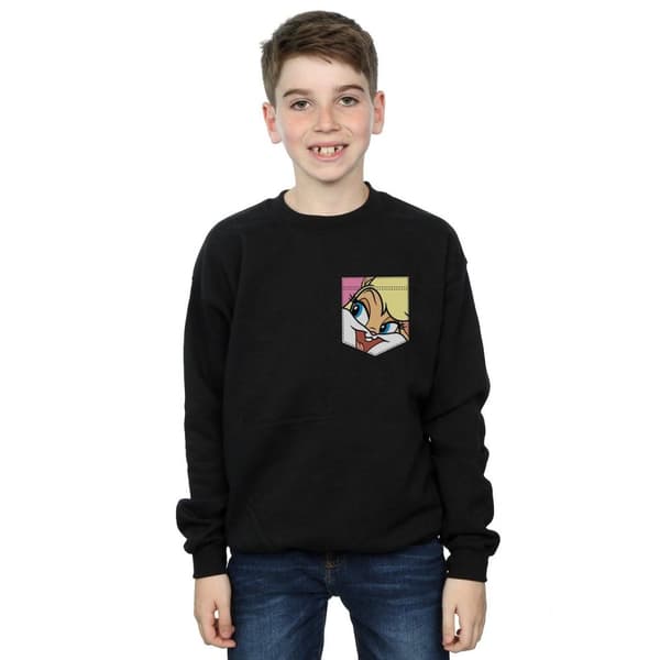Looney Tunes Boys Lola Bunny Face Faux Pocket Sweatshirt