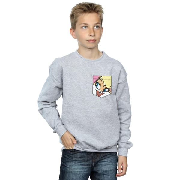 Looney Tunes Boys Lola Bunny Face Faux Pocket Sweatshirt
