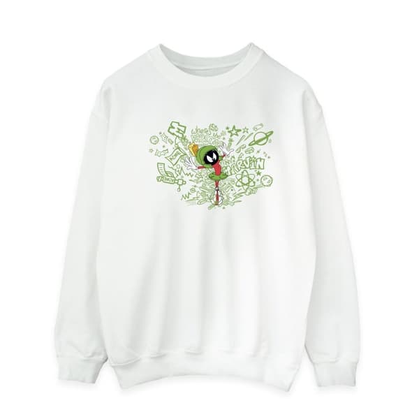 Looney Tunes Herr ACME Doodles Marvin Martian-tröja White 4XL