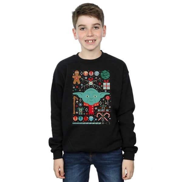 Star Wars Boys Yoda Christmas Sweatshirt