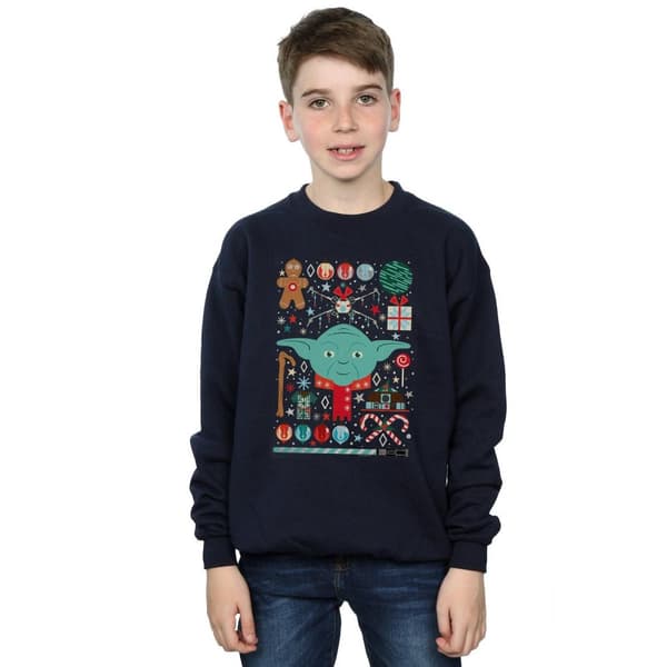 Star Wars Boys Yoda Christmas Sweatshirt