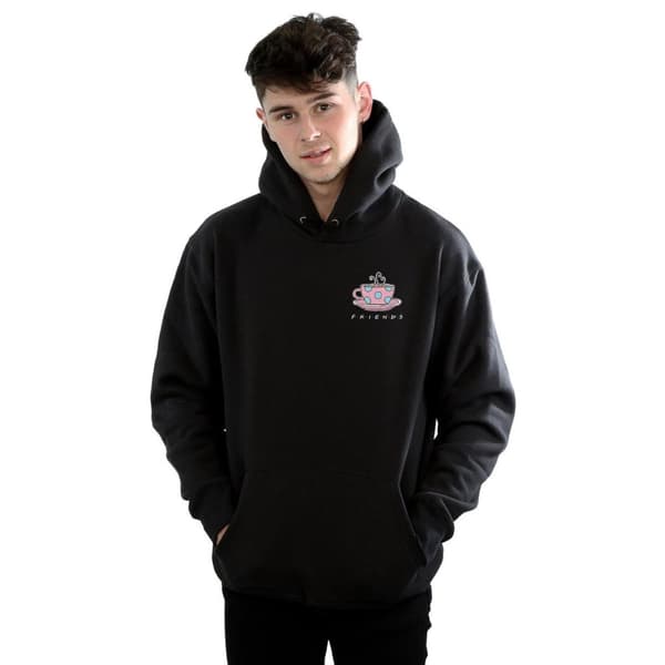 Friends Mens Coffee Cup Breast Print Hoodie