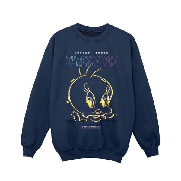 Looney Tunes Tweety Glitch-tröja för flickor Navy Blue 12-13 Years