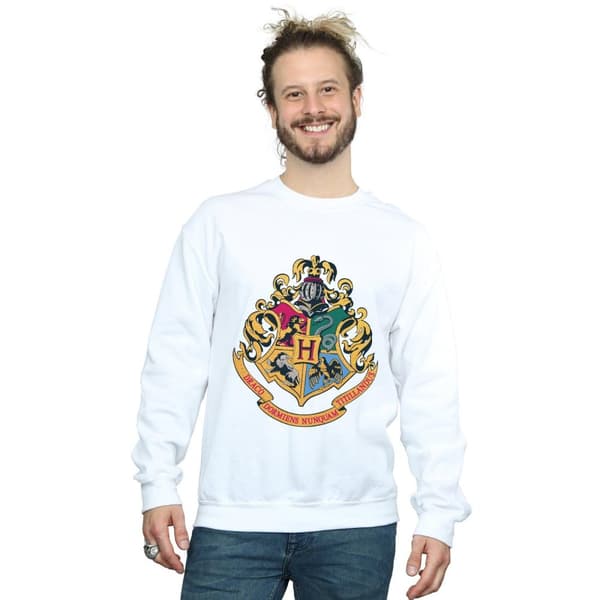 Harry Potter Mens Hogwarts Crest Gold Ink Sweatshirt