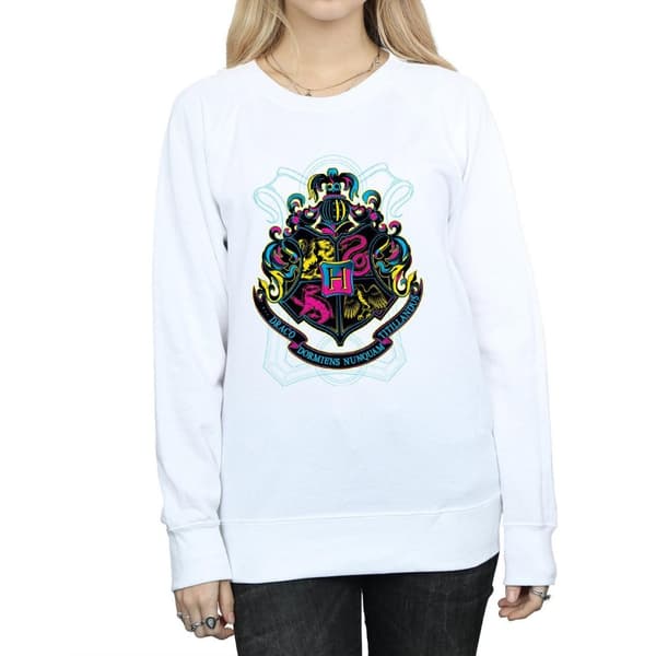Harry Potter Neon Hogwarts Crest Sweatshirt för kvinnor/damer