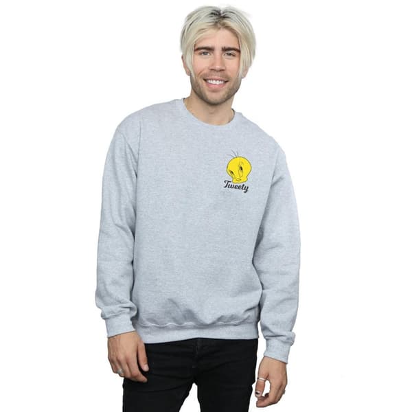Looney Tunes Mens Tweety Pie Head Sweatshirt