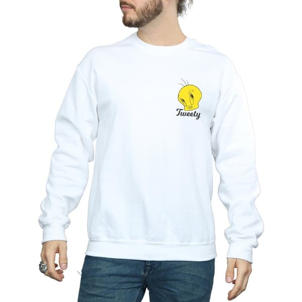 Looney Tunes Mens Tweety Pie Head Sweatshirt