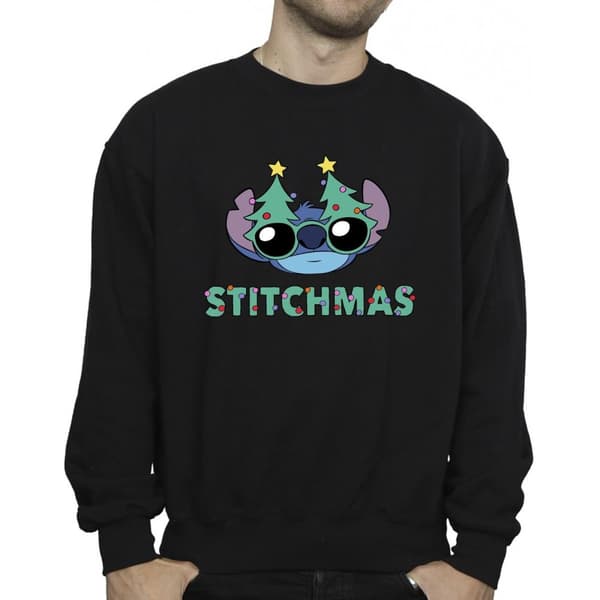 Disney Mens Lilo & Stitch Stitchmas Glasses Sweatshirt