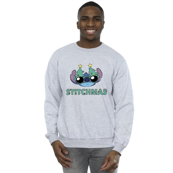 Disney Mens Lilo & Stitch Stitchmas Glasses Sweatshirt