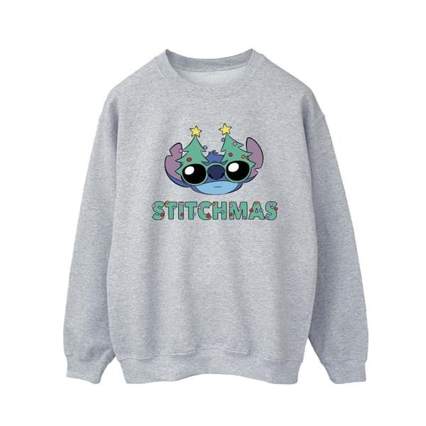 Disney Mens Lilo & Stitch Stitchmas Glasses Sweatshirt