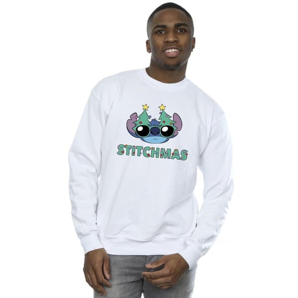 Disney Mens Lilo & Stitch Stitchmas Glasses Sweatshirt