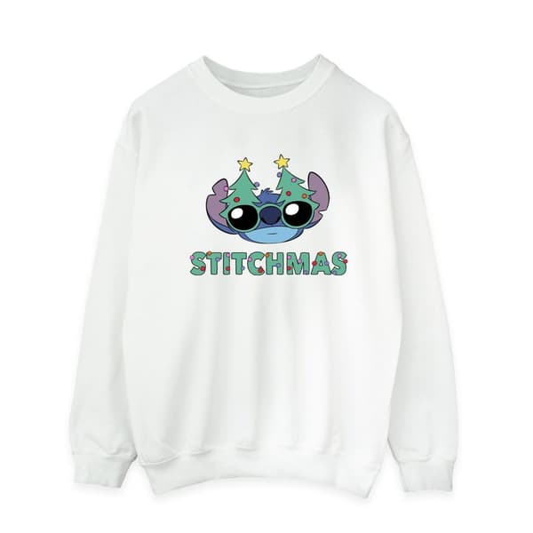Disney Mens Lilo & Stitch Stitchmas Glasses Sweatshirt