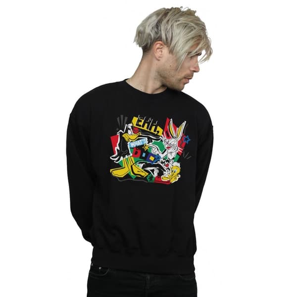 Looney Tunes Mens Scrap Collage Sweatshirt
