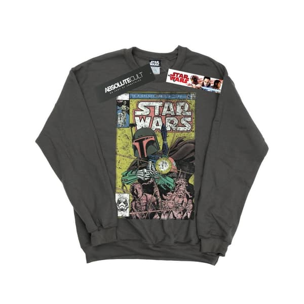 Star Wars Boba Fett Comic-tröja, herr Charcoal XXL