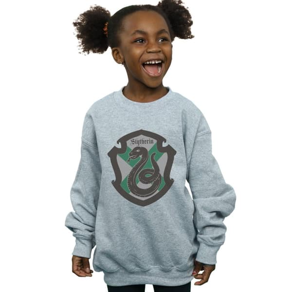 Harry Potter Girls Slytherin Crest Flat Sweatshirt