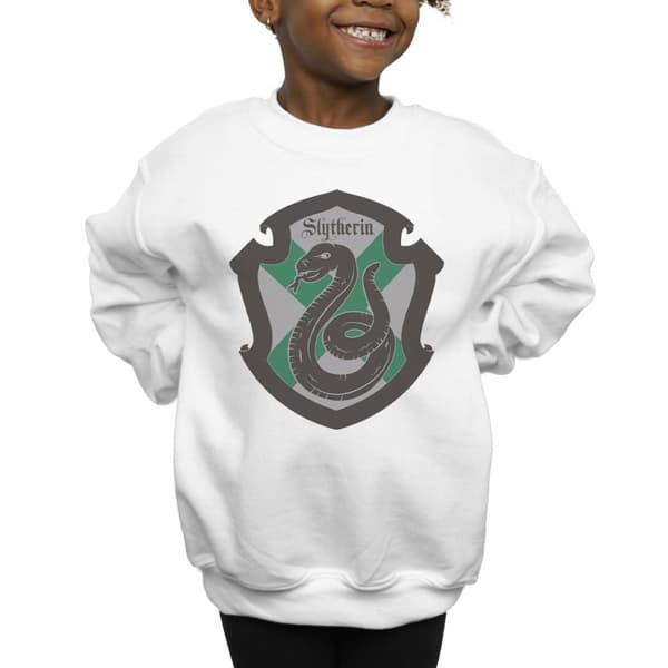 Harry Potter Girls Slytherin Crest Flat Sweatshirt