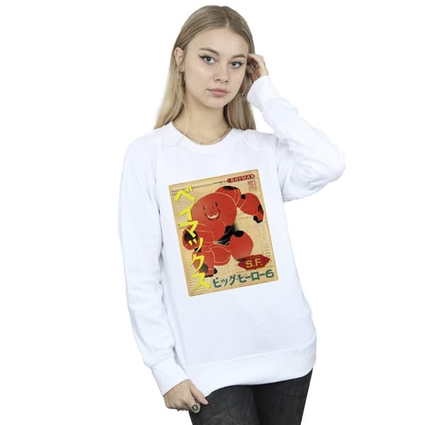 Disney Womens/Ladies Big Hero 6 Baymax Baymax Newspaper Sweatshirt