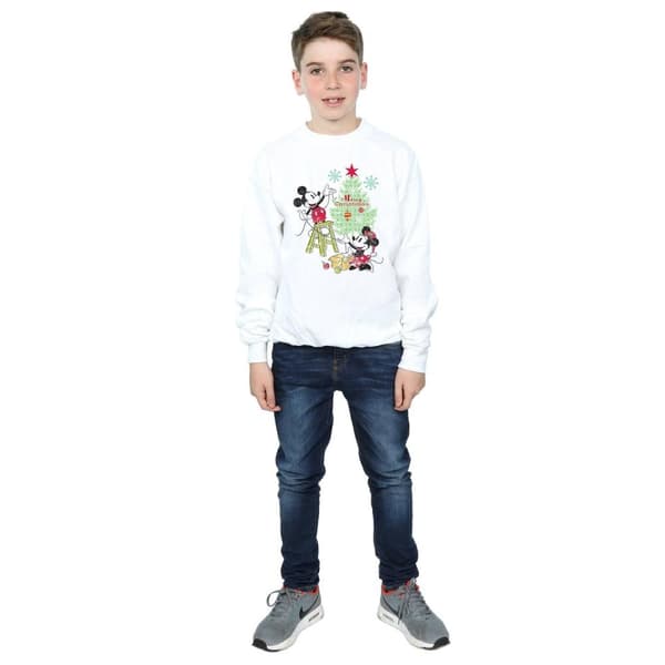 Disney Mickey And Minnie Christmas Tree Sweatshirt - pojkar
