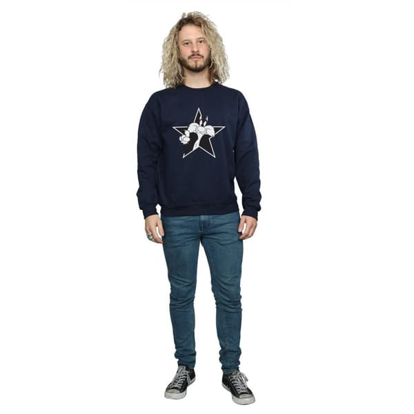 Looney Tunes Mens Sylvester Mono Star Sweatshirt