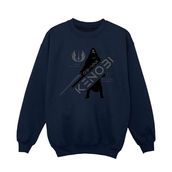 Star Wars Girls Obi-Wan Kenobi Jedi Knight Sweatshirt Navy Blue 7-8 Years