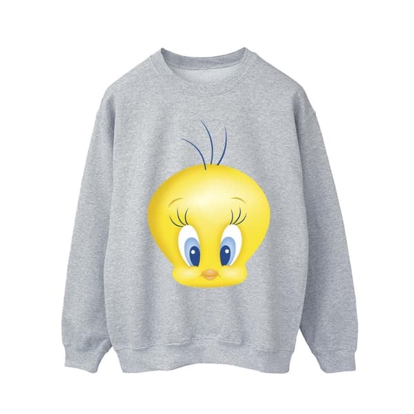 Looney Tunes Mens Tweety Face Sweatshirt Sports Grey 3XL
