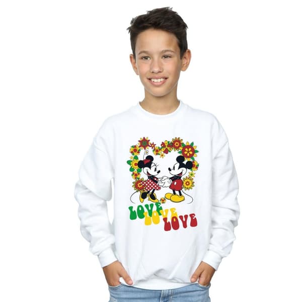 Disney Boys Mickey And Minnie Mouse Hippie Love Sweatshirt