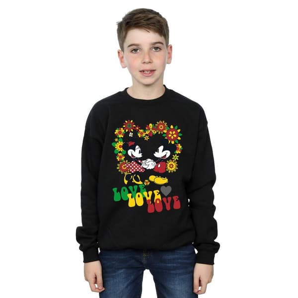 Disney Boys Mickey And Minnie Mouse Hippie Love Sweatshirt