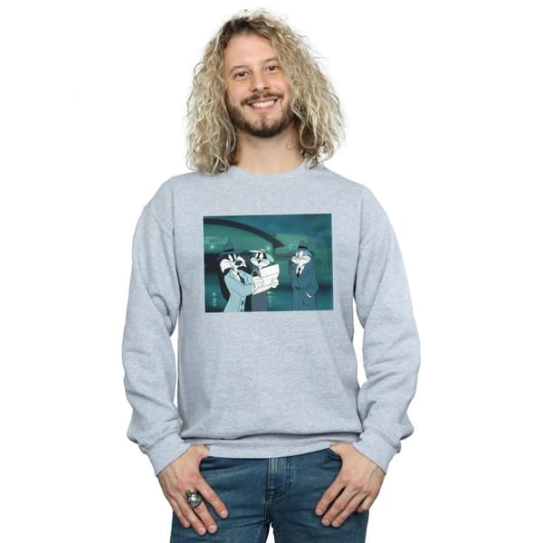 Looney Tunes Mens Bugs Bunny Sylvester Letter Sweatshirt