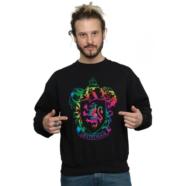 Harry Potter Mens Gryffindor Crest Tie Dye Infill Sweatshirt