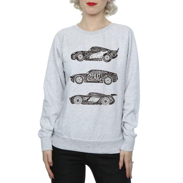 Disney Womens/Ladies Cars Text Racers Sweatshirt