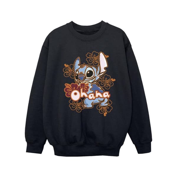 Disney Lilo And Stitch Ohana Orange Hibiscus Sweatshirt för flickor