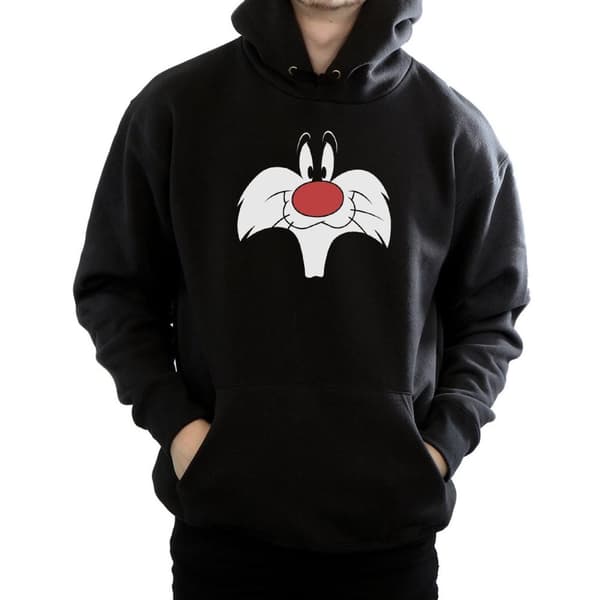 Looney Tunes Mens Sylvester Big Face Hoodie