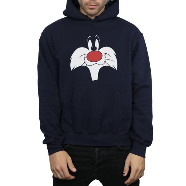 Looney Tunes Mens Sylvester Big Face Hoodie
