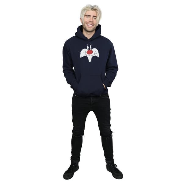 Looney Tunes Mens Sylvester Big Face Hoodie