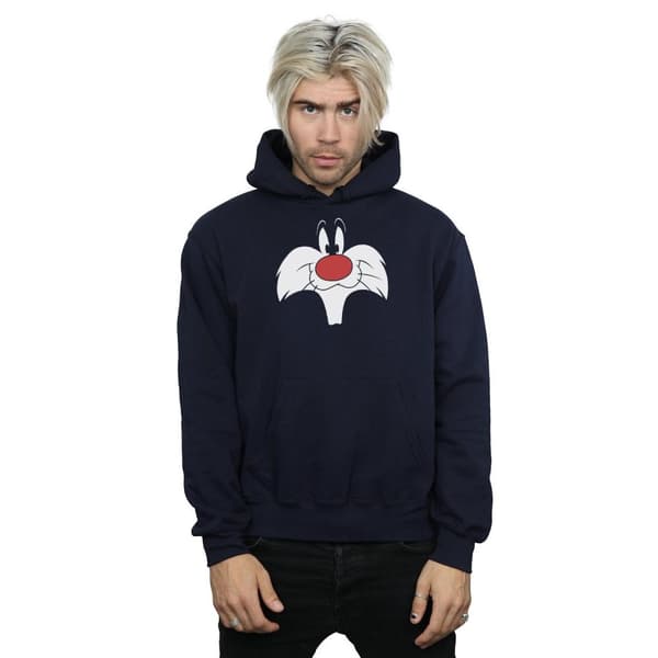 Looney Tunes Mens Sylvester Big Face Hoodie