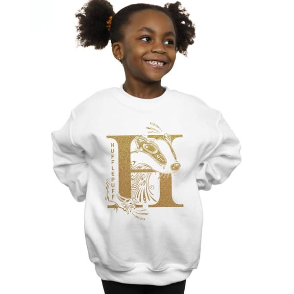 Harry Potter Girls Hufflepuff Glitter Sweatshirt