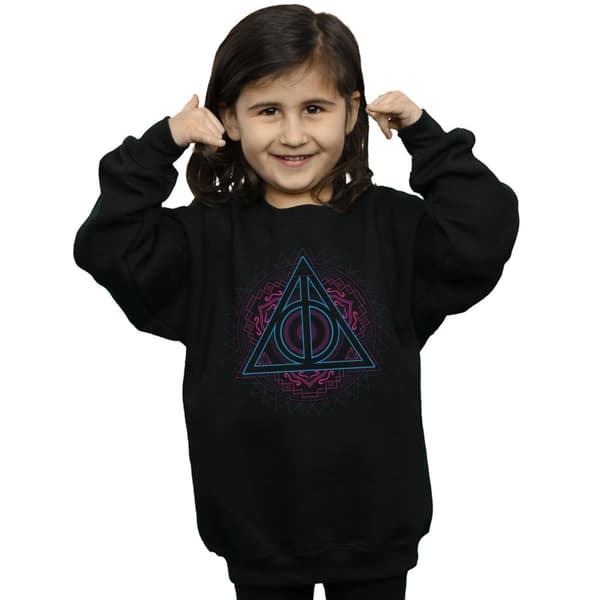 Harry Potter Girls Neon Deathly Hallows Sweatshirt