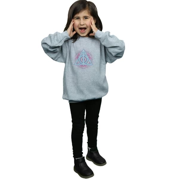 Harry Potter Girls Neon Deathly Hallows Sweatshirt