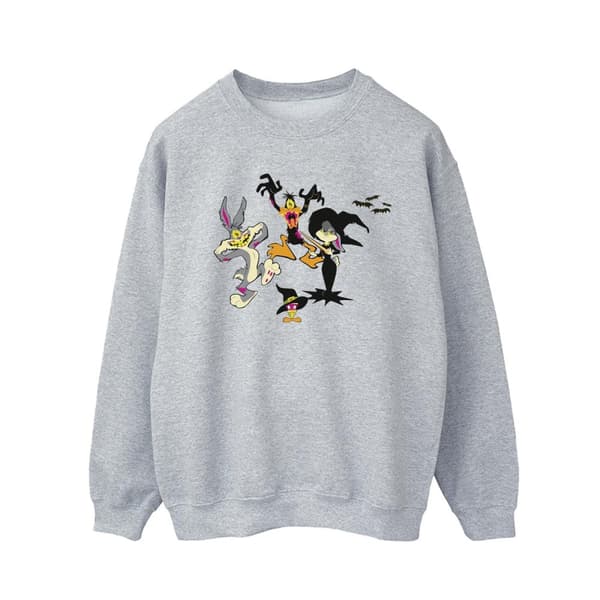 Looney Tunes Mens Halloween Friends Sweatshirt Sports Grey XL