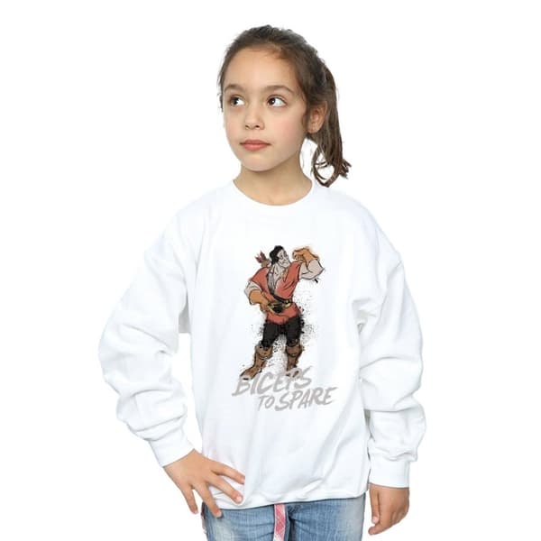 Disney Girls Beauty And The Beast Gaston Biceps To Spare Sweatshirt