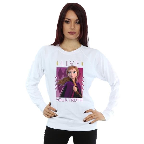 Disney Womens/Ladies Frozen 2 Anna Live Your Truth Sweatshirt