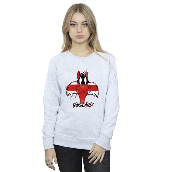 Looney Tunes Dam/Tjej Sylvester England Face Sweatshirt