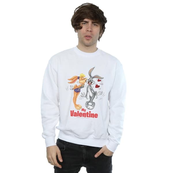 Looney Tunes Mens Bugs Bunny And Lola Valentine´s Day Sweatshirt