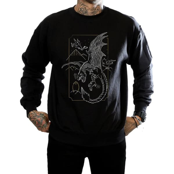 Harry Potter Mens Dragon Line Art Sweatshirt